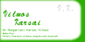 vilmos karsai business card